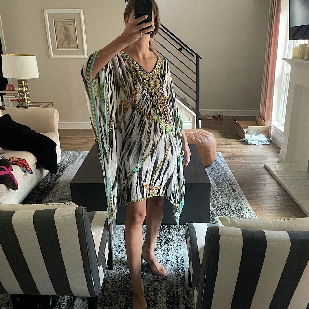 Yuka Beach Roberto Cavalli Style Embellished Coverup Top